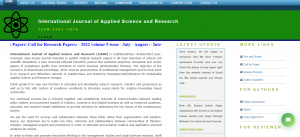 International Journal of Applied Science and Research