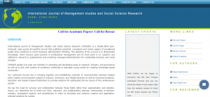 International Journal of Management studies and Social Science Research