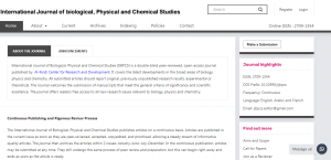 International Journal of Biological, Physical and Chemical Studies