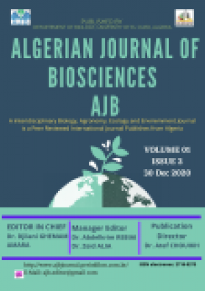HOME ABOUT THE JOURNAL GUIDELINES AND POLICIES EDITORIAL BOARD CURRENT EDITION ARCHIVE CONTACT Search Biology Effects of extraction methods on total polyphenols, free radical scavenging and antibacterial activity of crude extracts of Cleome arabica L. growing in Oued Souf region