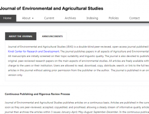 Journal of Environmental and Agricultural Studies