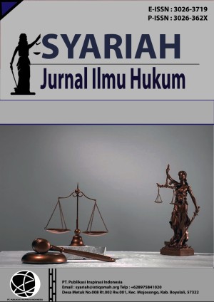 SYARIAH : Jurnal Ilmu Hukum