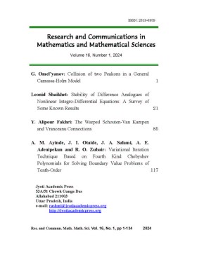 Research and Communications in Mathematics and Mathematical Sciences