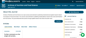 Archives of Nutrition and Food Science